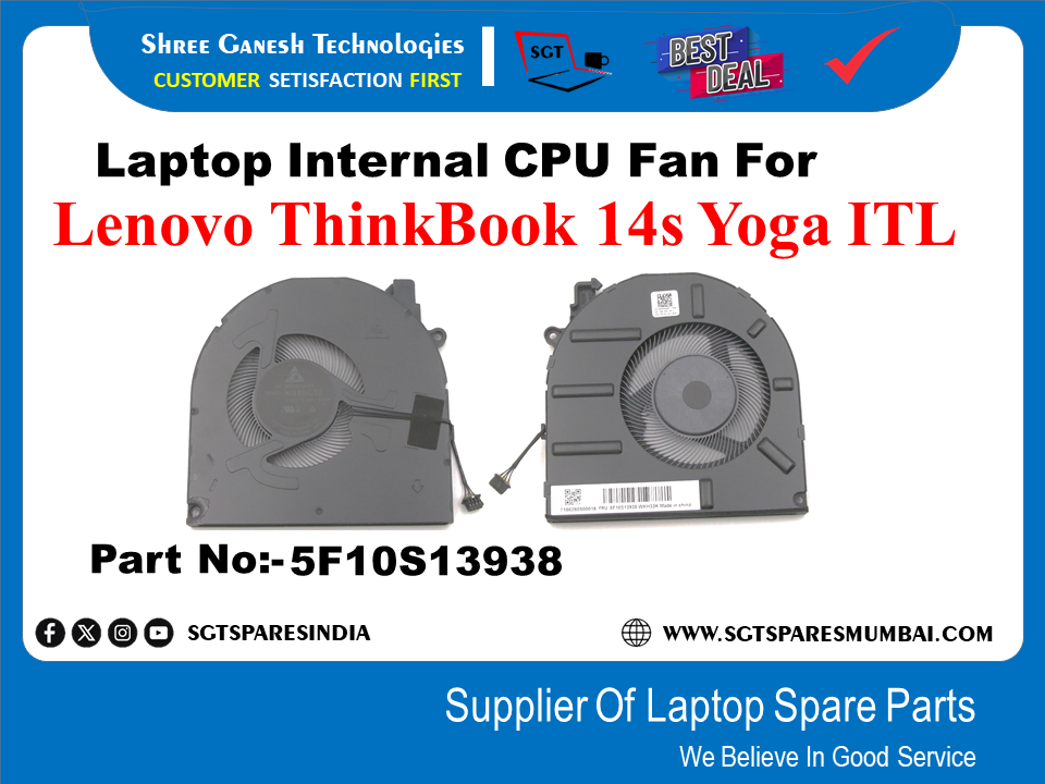 Laptop Internal CPU Fan For Lenovo ThinkBook 14s Yoga ITL Part No:-5F10S13938