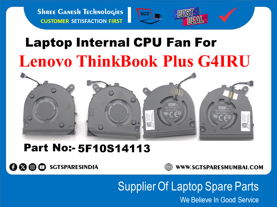 Laptop Internal CPU+GPU Fan For Lenovo ThinkBook Plus G4IRU Part No:- 5F10S14113