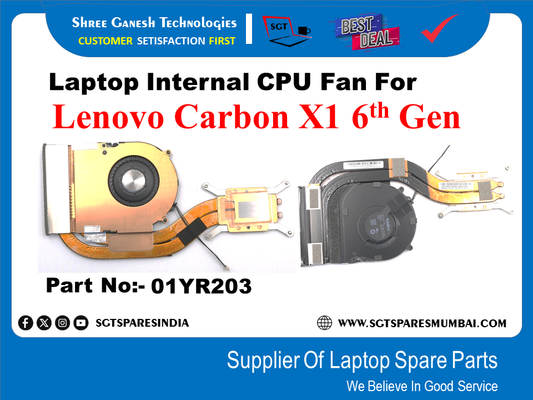 Laptop Internal CPU Fan For Lenovo Carbon X1 6th Gen Part No:- 01YR203