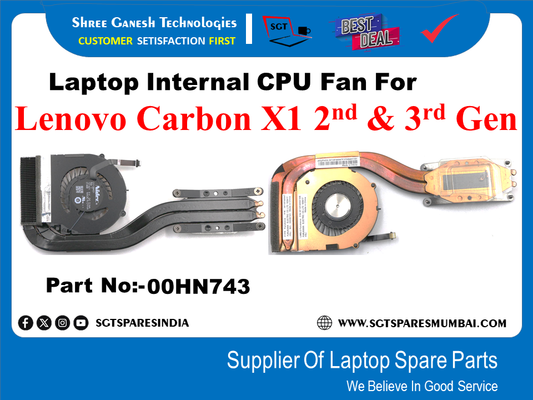 Laptop Internal CPU Fan For Lenovo Carbon X1 2nd & 3rd Gen Part No:-00HN743