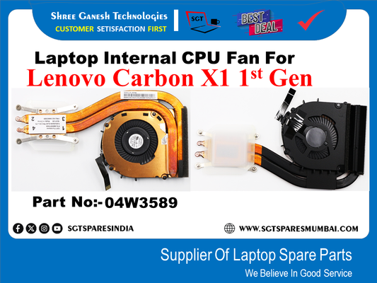 Laptop Internal CPU Fan For Lenovo Carbon X1 1st Gen Part No:-04W3589