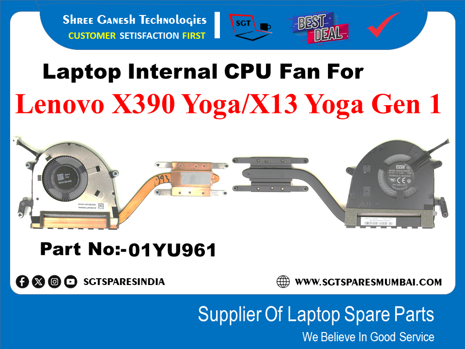 Laptop Internal CPU Fan For Lenovo X390 Yoga/X13 Yoga Gen 1 Part No:-01YU961