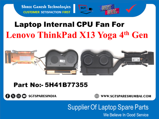 Laptop Internal CPU Fan For Lenovo ThinkPad X13 Yoga 4th Gen Part No:- 5H41B77355