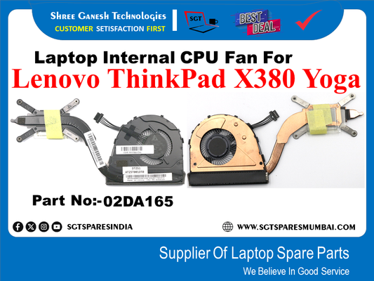 Laptop Internal CPU Fan For Lenovo ThinkPad X380 Yoga Part No:-02DA165