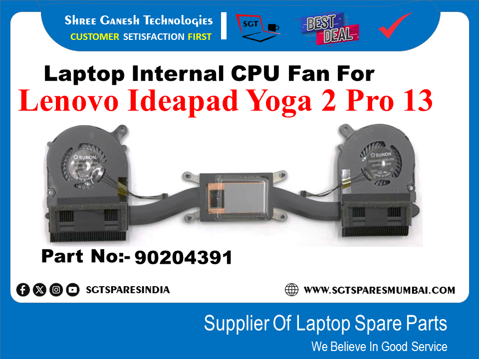 Laptop Internal CPU+GPU Fan For Lenovo Ideapad Yoga 2 Pro 13 Part No:- 90204391