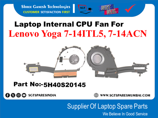 Laptop Internal CPU Fan For Lenovo Yoga 7-14ITL5, 7-14ACN Part No:-5H40S20145