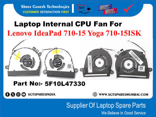 Laptop Internal CPU+GPU Fan For Lenovo IdeaPad 710-15 Yoga 710-15ISK Part No:- 5F10L47330