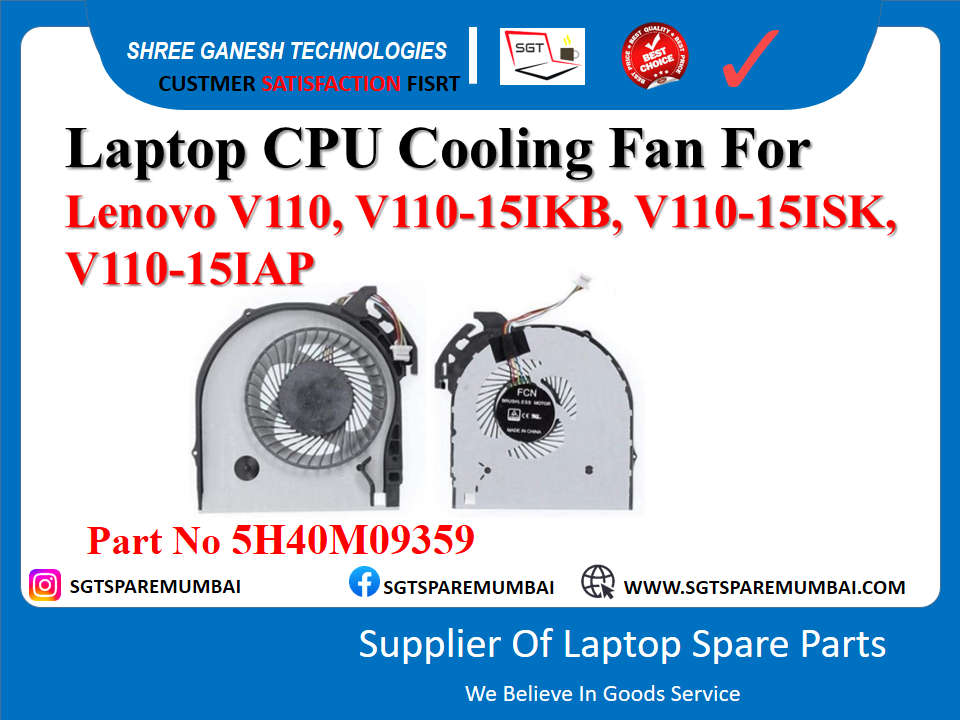 Laptop CPU Cooling Fan For Lenovo V110, V110-151KB, V110-15ISK, V110-151AP Part No 5H40M09359