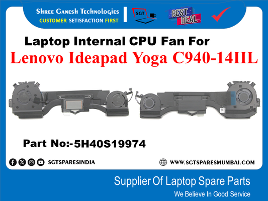 Laptop Internal CPU+GPU Fan For Lenovo Ideapad Yoga C940-14IIL Part No:-5H40S19974