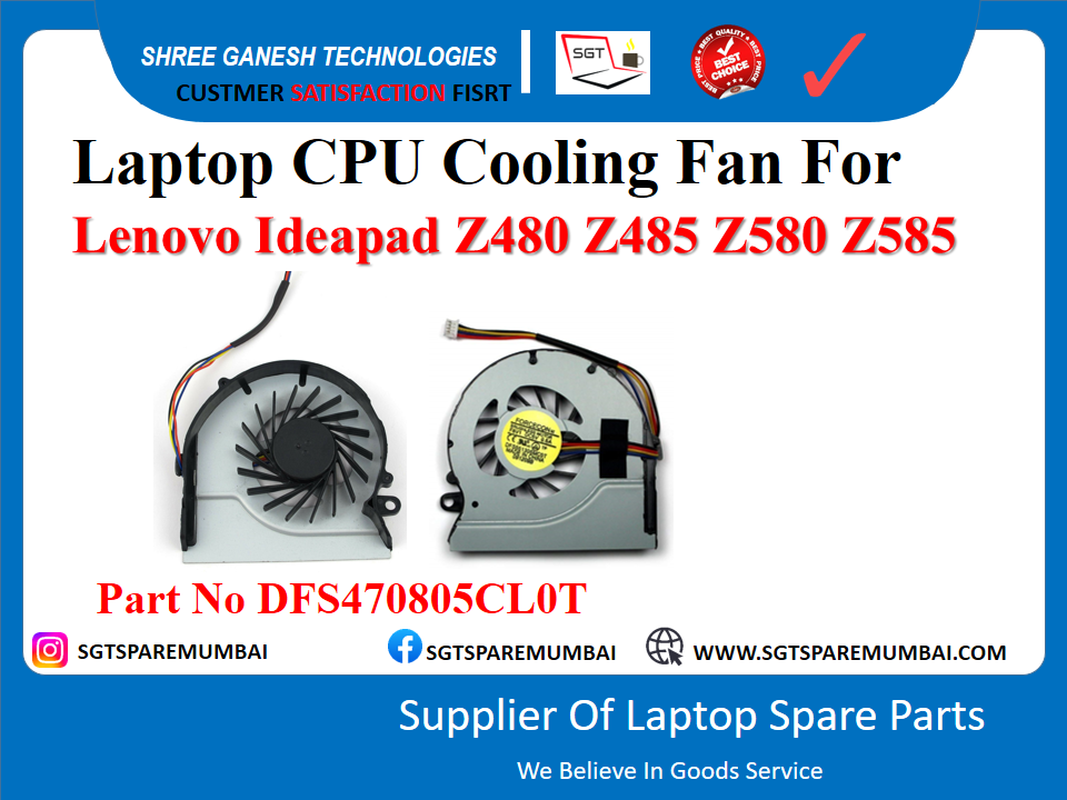 Laptop CPU Cooling Fan For Lenovo Ideapad Z480 Z485 Z580 Z585 Part No DFS470805CL0T