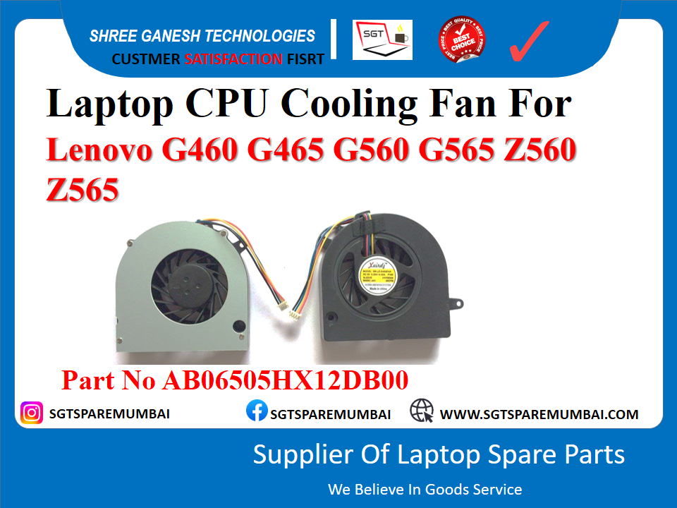 Laptop CPU Cooling Fan For Lenovo G460 G465 G560 G565 Z560 Z565 Part No AB06505HX12DB00