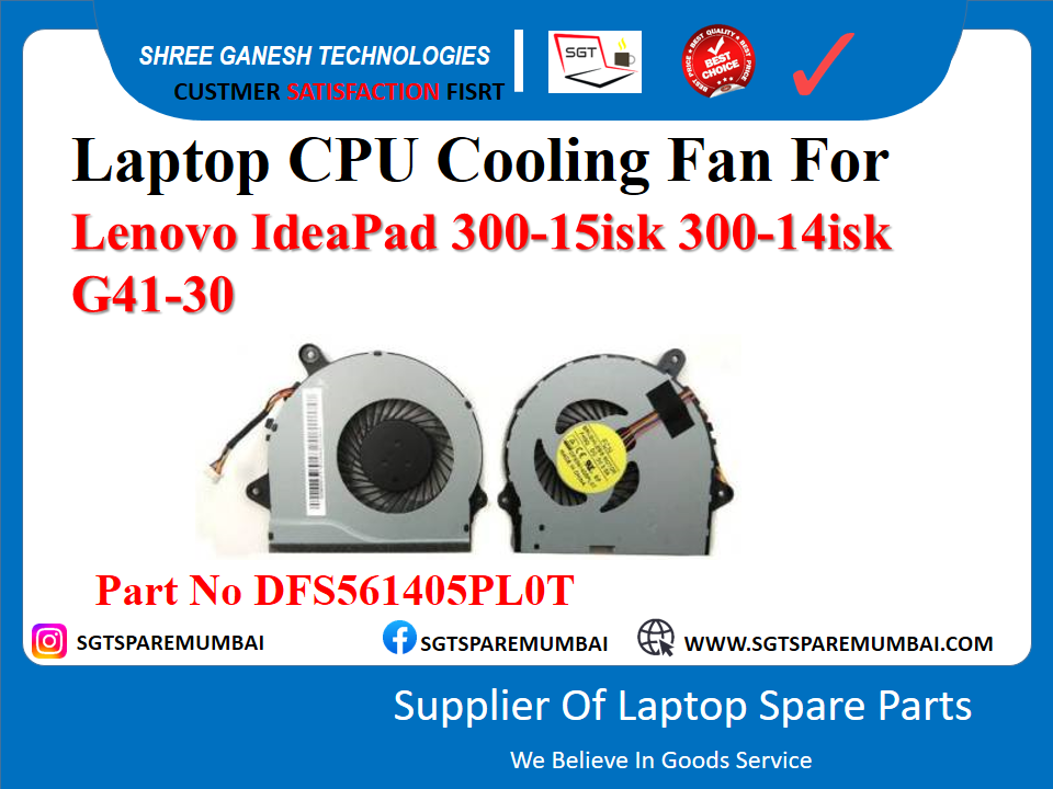 Laptop CPU Cooling Fan For Lenovo IdeaPad 300-15isk 300-14isk G41-30 Part No DFS561405PLOT