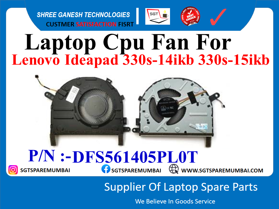 Laptop Cpu Fan For Lenovo Ideapad 330s-14ikb 330s-15ikb P/N :-DFS561405PL0T