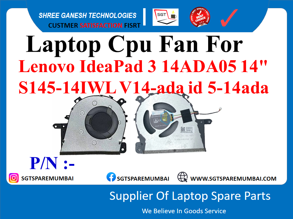 Laptop Cpu Fan For Lenovo IdeaPad 3 14ADA05 14" S145-141WL V14-ada id 5-14ada