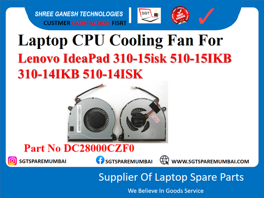 Laptop CPU Cooling Fan For Lenovo IdeaPad 310-15isk 510-151KB 310-141KB 510-14ISK Part No DC28000CZF0