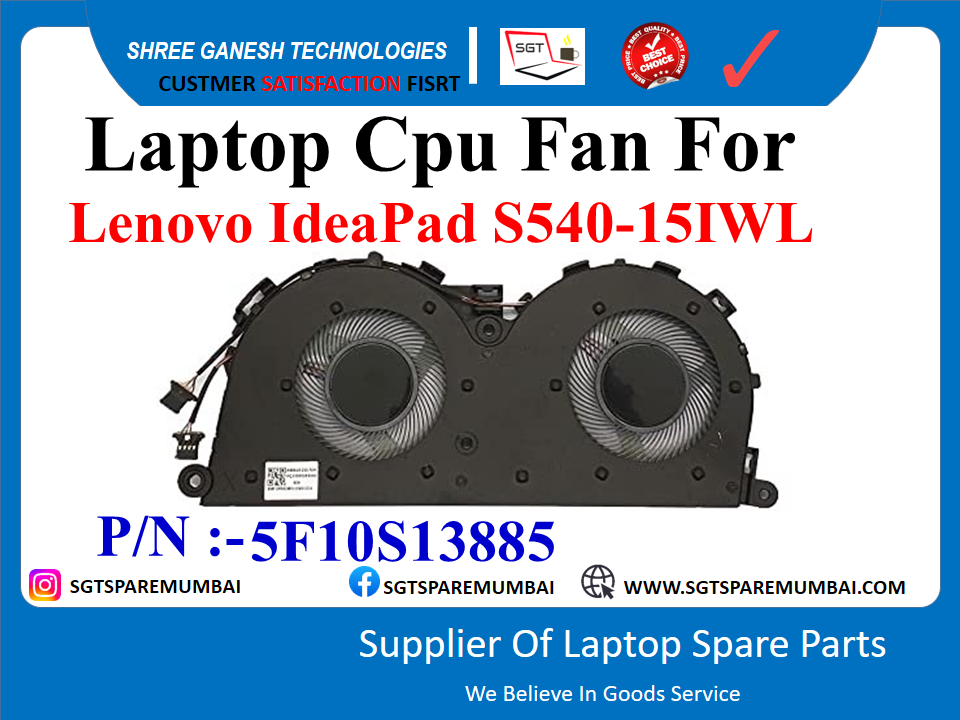 Laptop Cpu Fan For Lenovo IdeaPad S540-15IWL P/N :-5F10S13885