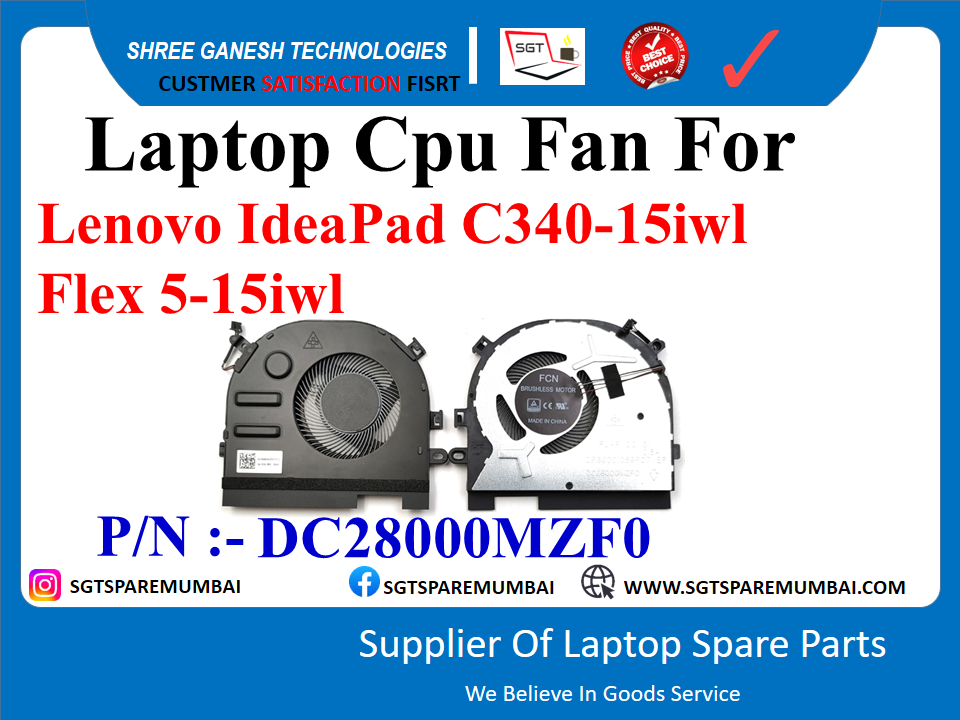 Laptop Cpu Fan For Lenovo IdeaPad C340-15iwl Flex 5-15iwl P/N : - DC28000MZF0