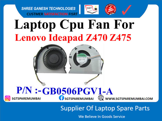 Laptop Cpu Fan For Lenovo Ideapad Z470 Z475 P/N :-GB0506PGV1-A