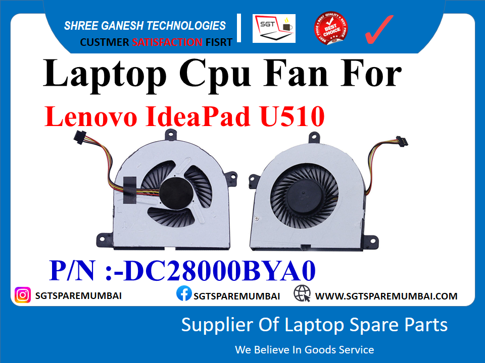 Laptop Cpu Fan For Lenovo IdeaPad U510 P/N :-DC28000BYA0