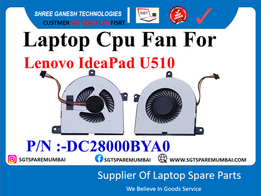 Laptop Cpu Fan For Lenovo IdeaPad U510 P/N :-DC28000BYA0