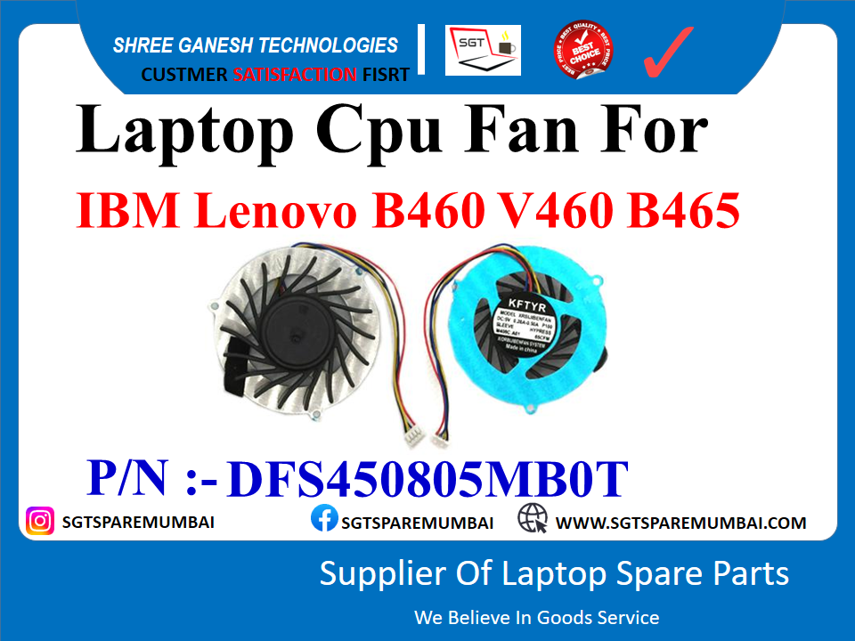 Laptop Cpu Fan For IBM Lenovo B460 V460 B465 P/N :- DFS450805MB0T