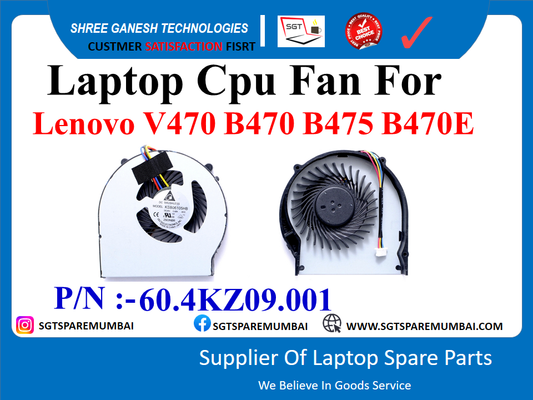 Laptop Cpu Fan For Lenovo V470 B470 B475 B470E P/N :-60.4KZ09.001