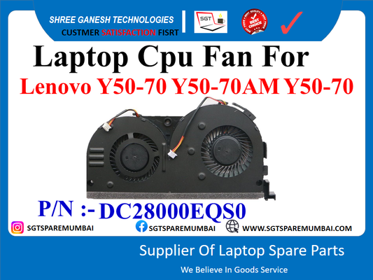 Laptop Cpu Fan For Lenovo Y50-70 Y50-70AM Y50-70 P/N :- DC28000EQS0