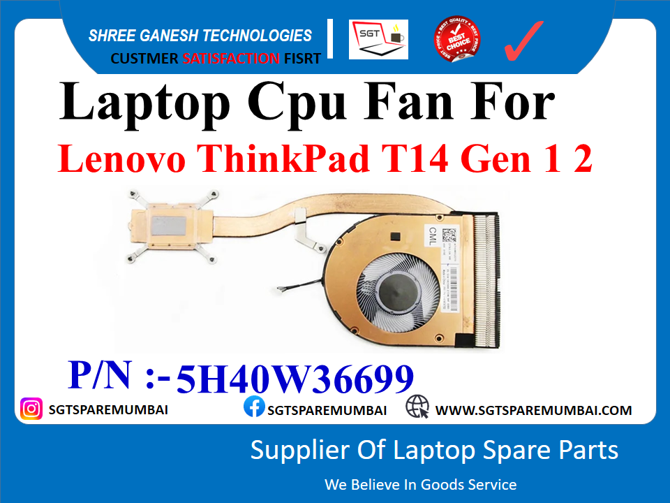 Laptop Cpu Fan For Lenovo ThinkPad T14 Gen 1 2 P/N :- 5H40W36699