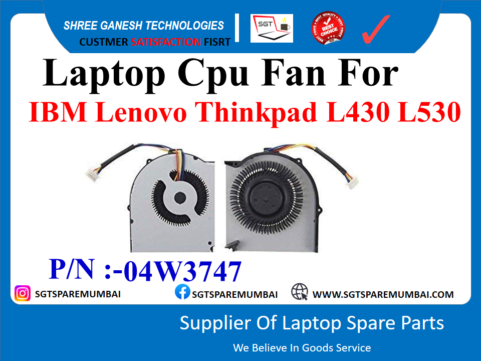 Laptop Cpu Fan For IBM Lenovo Thinkpad L430 L530 P/N :-04W3747