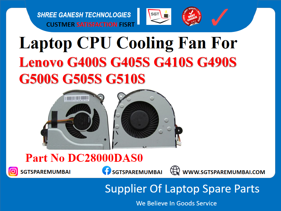 Laptop CPU Cooling Fan For Lenovo G400S G405S G410S G490S G500S G505S G510S SIDE BE BI Part No DC28000DASO