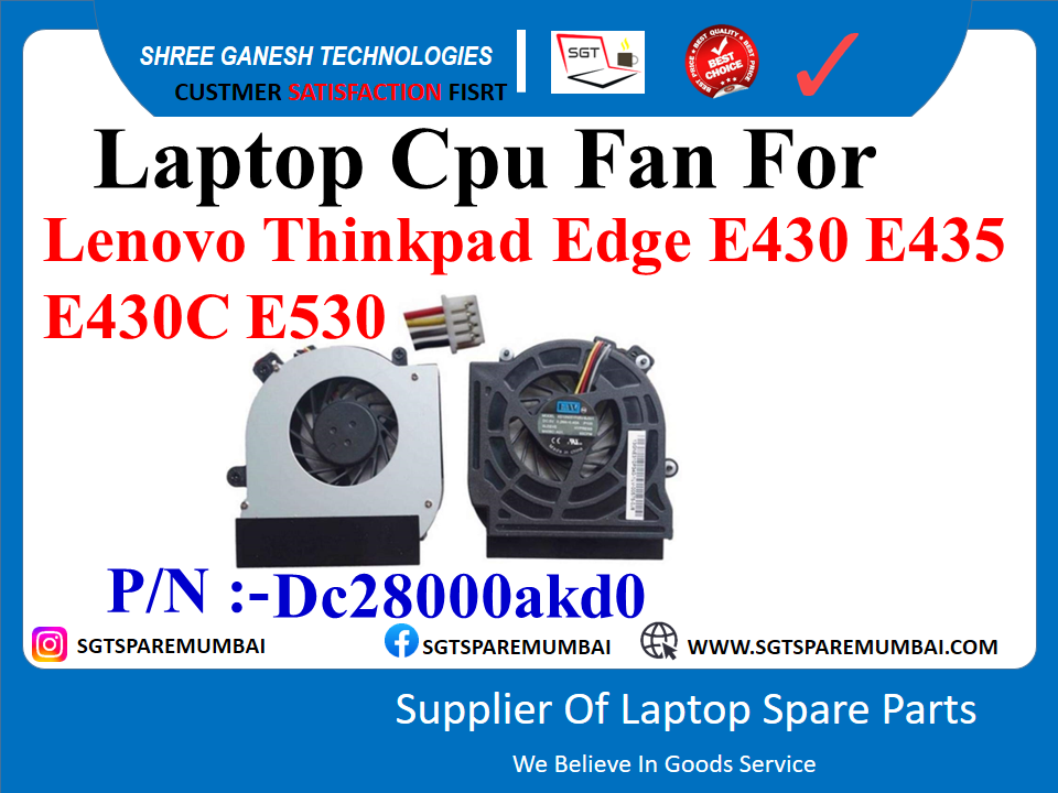 Laptop Cpu Fan For Lenovo Thinkpad Edge E430 E435 E430C E530 P/N :-Dc28000akd0