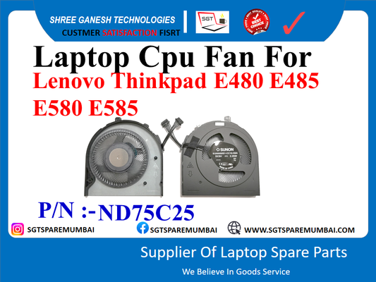 Laptop Cpu Fan For Lenovo Thinkpad E480 E485 E580 E585 P/N : - ND75C25