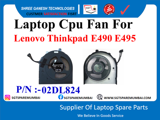 Laptop Cpu Fan For Lenovo Thinkpad E490 E495 P/N :-02DL824