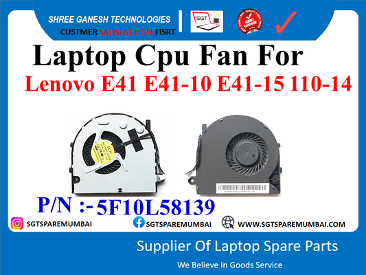 Laptop Cpu Fan For Lenovo E41 E41-10 E41-15 110-14 P/N :-5F10L58139