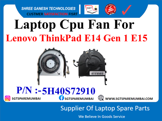 Laptop Cpu Fan For Lenovo ThinkPad E14 Gen 1 E15 P/N :-5H40S72910