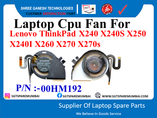 Laptop Cpu Fan For Lenovo ThinkPad X240 X240S X250 X240I X260 X270 X270s OSUNON P/N :- 00HM192