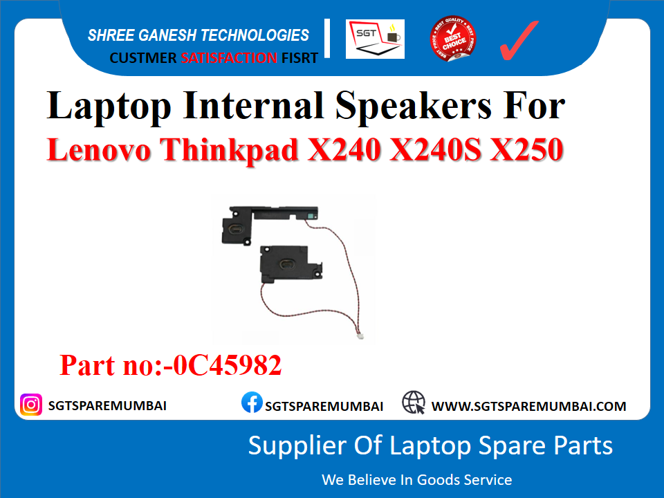 Laptop Internal Speakers For Lenovo Thinkpad X240 X240S X250 Part no:-0C45982