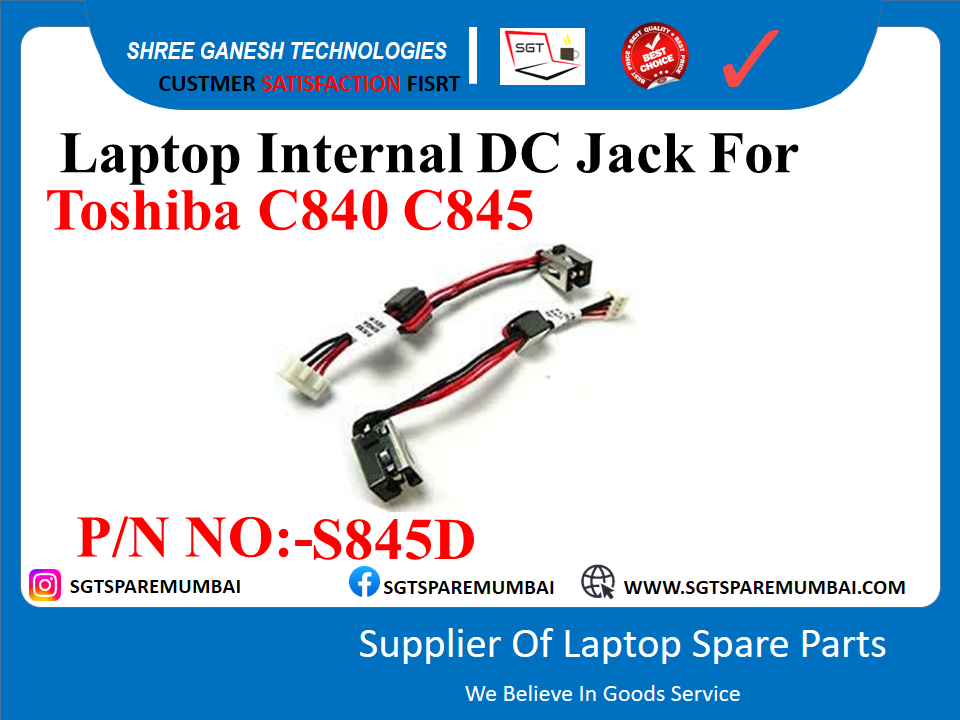 Laptop Internal DC Jack For Toshiba C840 C845 P/N NO:-S845D