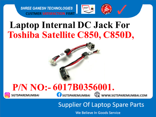 Laptop Internal DC Jack For Toshiba Satellite C850, C850D, P/N NO:- 6017B0356001.