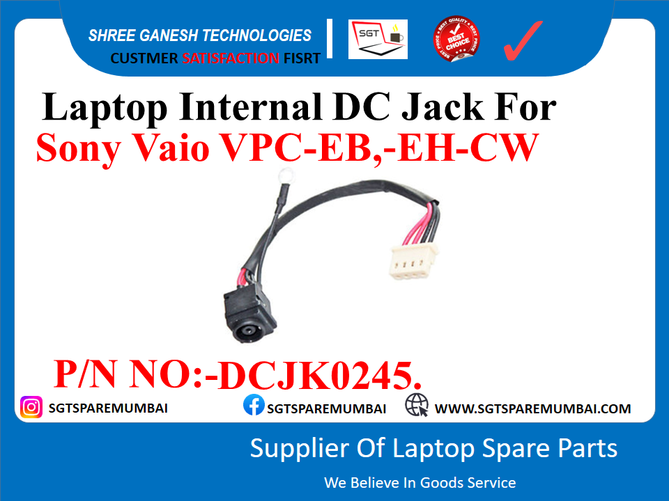 Laptop Internal DC Jack For Sony Vaio VPC-EB,-EH-CW P/N NO:-DCJK0245.