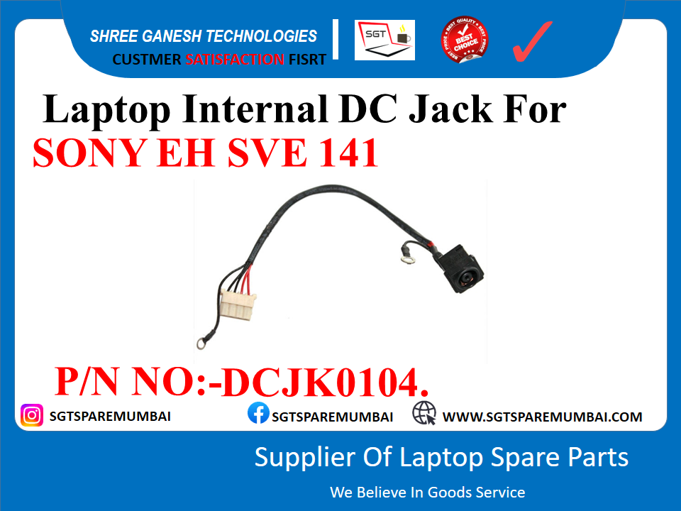 Laptop Internal DC Jack For SONY EH SVE 141 P/N NO:-DCJK0104.