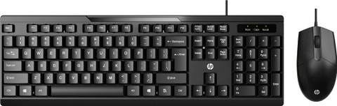 HP KM120 Wired Mouse and Keyboard Combo Combo Set (Black)
