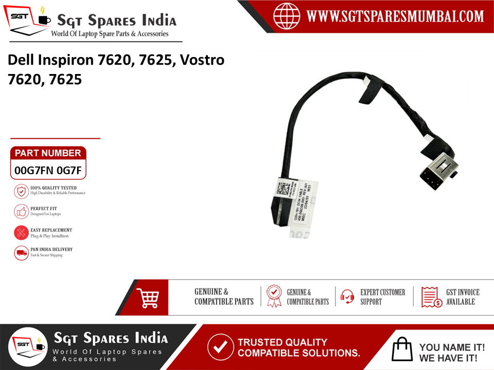 Dell Inspiron 7620,  7625, Vostro 7620, 7625 Laptop DC Power Jack Charging Port Replacement