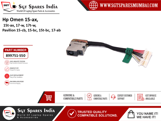 Hp Omen 15-ax, 15t-ax, 17-w, 17t-w, Pavilion 15-cb, 15-bc, 15t-bc, 17-ab Laptop DC Power Jack Charging Port Replacement