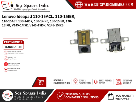 Lenovo Ideapad 110-15ACL 110-15IBR, 110-15AST, 130-14ISK, 130-14IKB, 130-15ISK, 130-15IKB, V145-14ISK, V145-15ISK, V145-15IKB Laptop DC Power Jack Charging Port Replacement