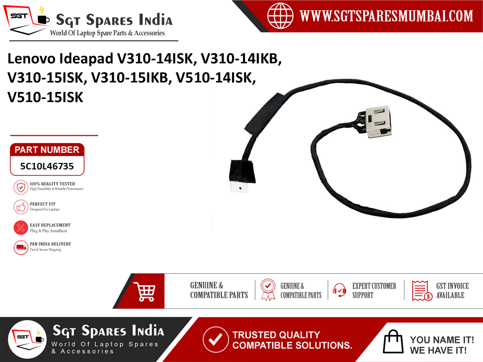 Lenovo Ideapad V310-14ISK V310-14IKB, V310-15ISK, V310-15IKB, V510-14ISK, V510-15ISK Laptop DC Power Jack Charging Port Replacement