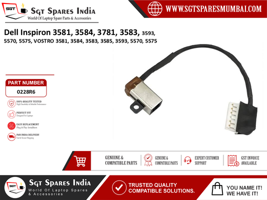 Dell Inspiron 3581 3584, 3781, 3583, 3593, 5570, 5575, VOSTRO 3581, 3584, 3583, 3585, 3593, 5570, 5575 Laptop DC Power Jack Charging Port Replacement