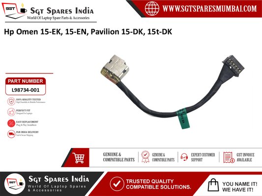 Hp Omen 15-EK 15-EN, Pavilion 15-DK, 15t-DK Laptop DC Power Jack Charging Port Replacement