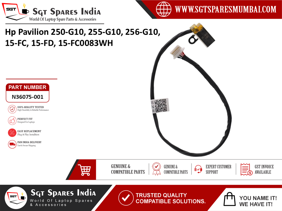 Hp Pavilion 250-G10 255-G10, 256-G10, 15-FC, 15-FD, 15-FC0083WH Laptop DC Power Jack Charging Port Replacement