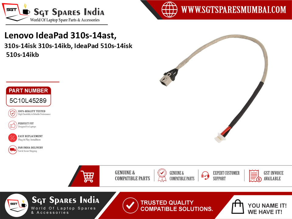 Lenovo IdeaPad 310s-14ast, 310s-14isk 310s-14ikb, IdeaPad 510s-14isk 510s-14ikb Laptop DC Power Jack Charging Port Replacement